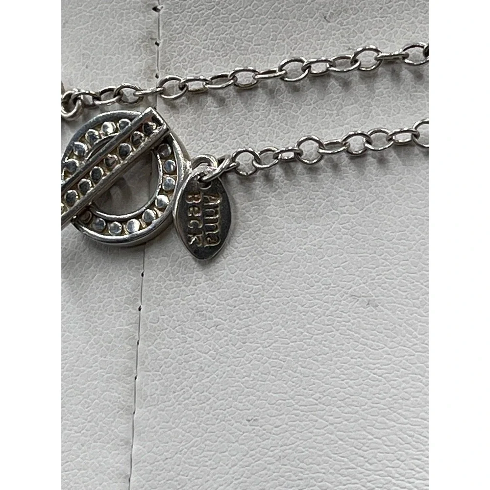 Anna Beck Sterling Silver Bali Long Dotted Multi-Disc Station Necklace‎ Toggle